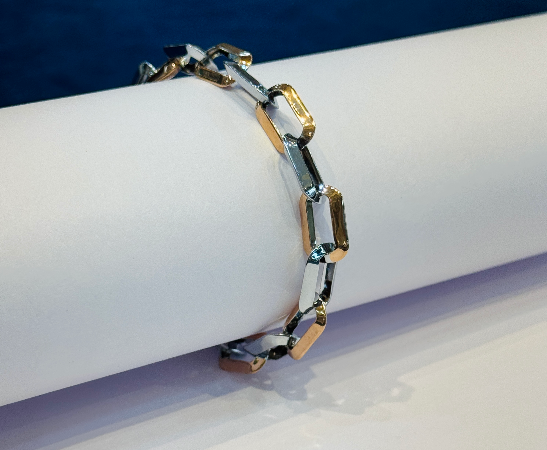 Silver italian bracelet mens