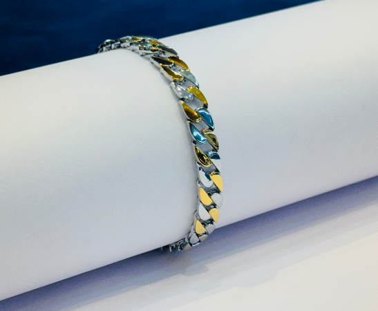 Silver italian bracelet mens